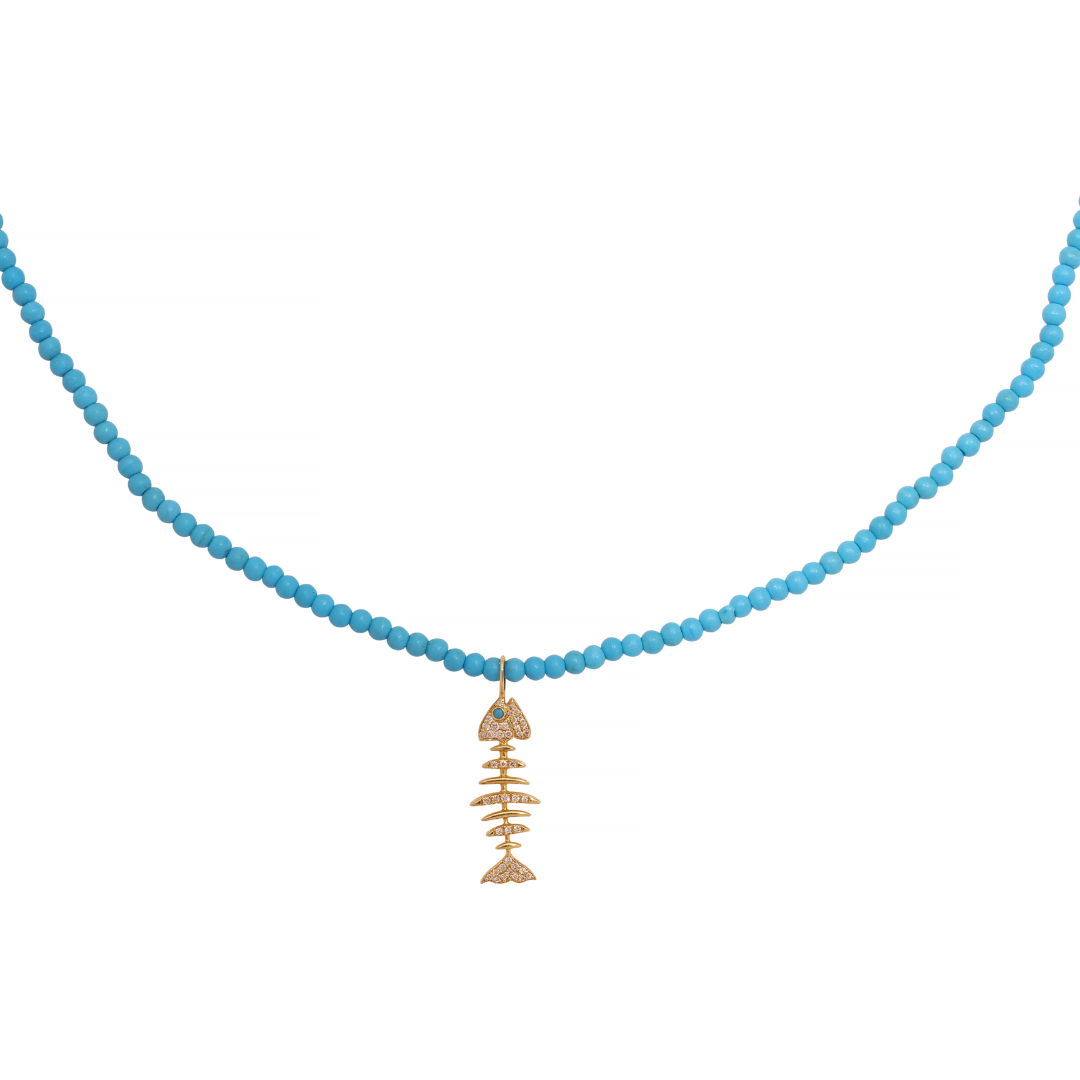Beaded wishbone necklace
