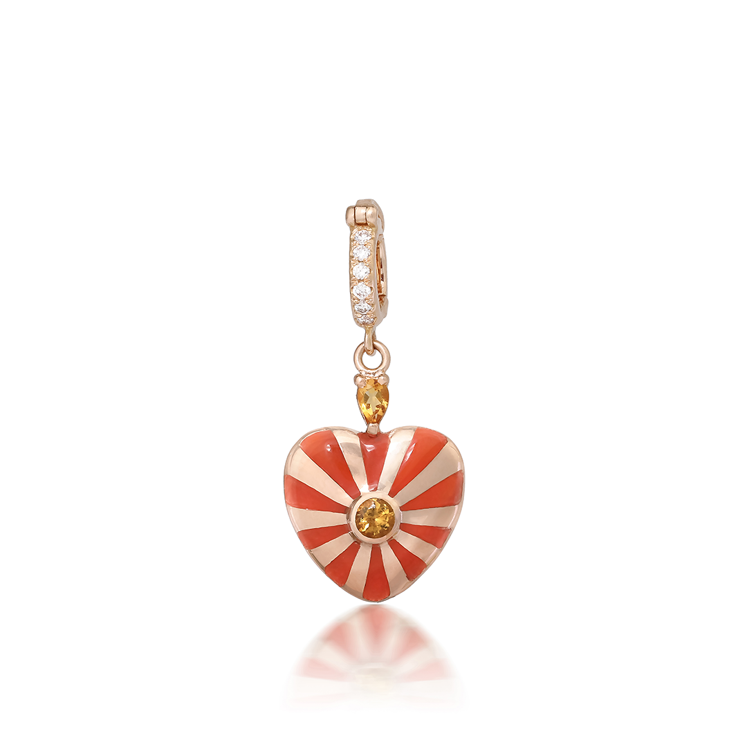 Small Orange Mila Heart with Citrine