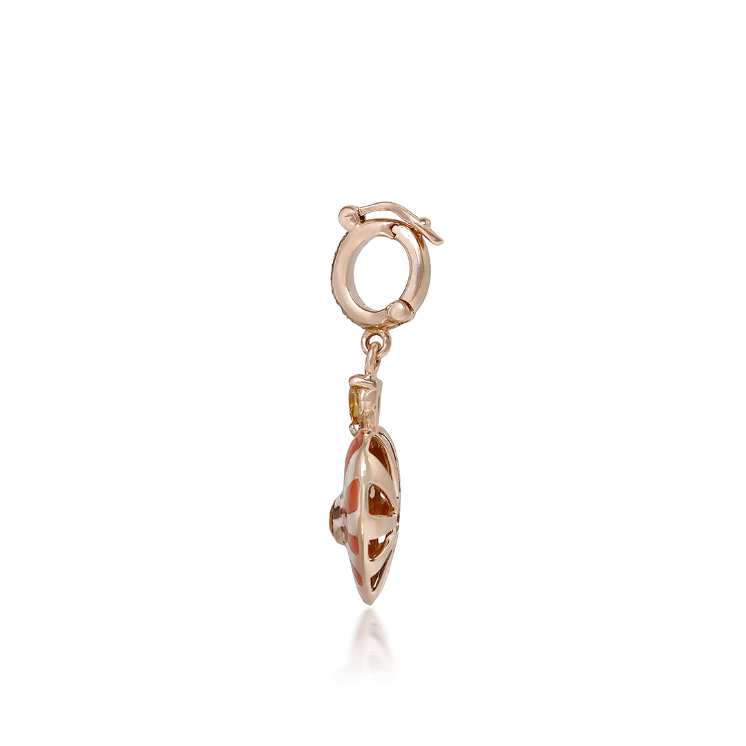 Small Orange Mila Heart with Citrine