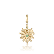 Turquoise Mila Heart With Tsavorite and Gold Beads