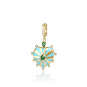 Turquoise Mila Heart With Tsavorite and Gold Beads