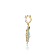 Turquoise Mila Heart With Tsavorite and Gold Beads
