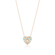 Small Mila Heart on Chain with diamonds