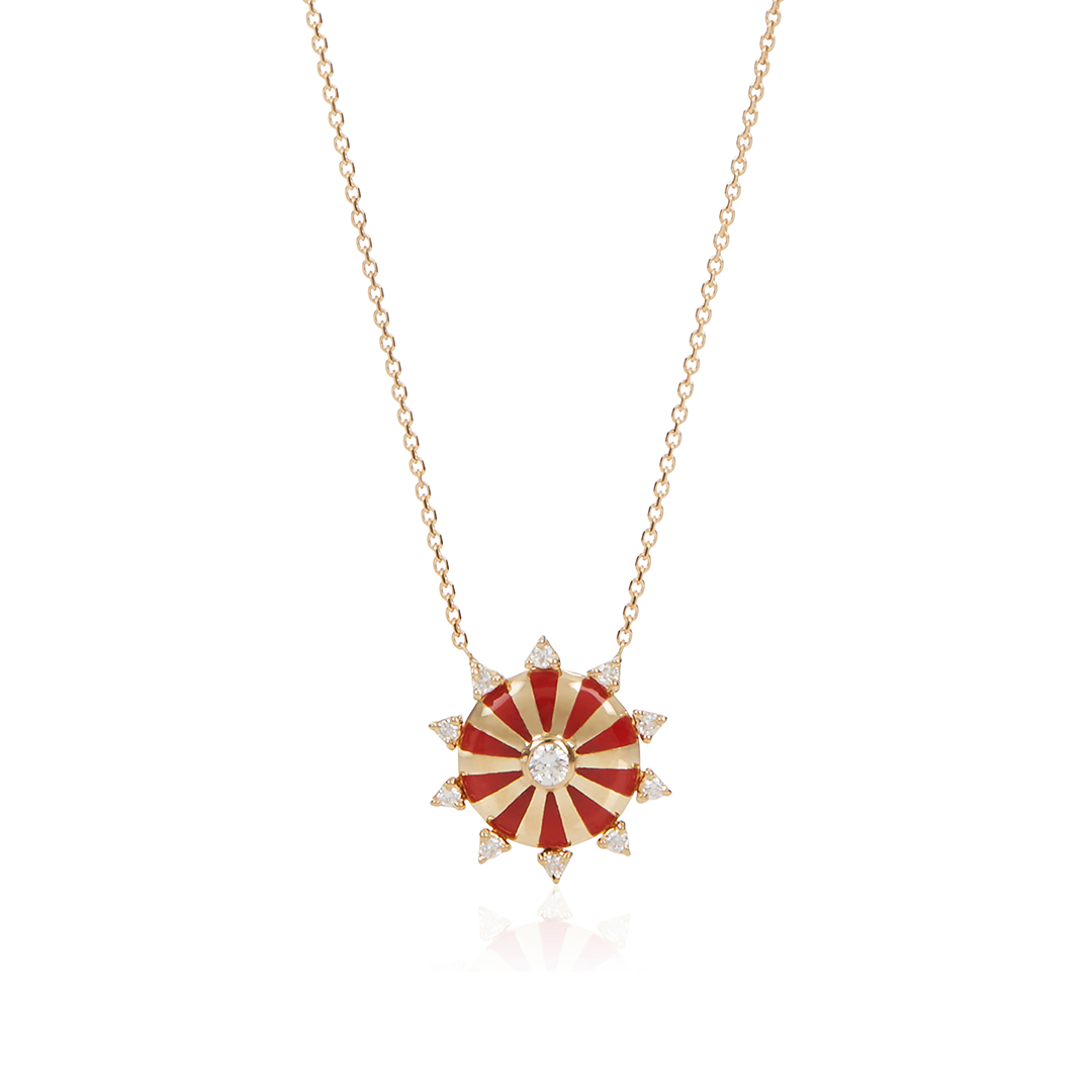 Mini Mila Sun Necklace with diamonds