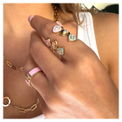 Lemonade Double Piorra Ring in White Gold