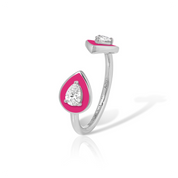 Lemonade Double Piorra Ring in White Gold