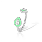 Lemonade Double Piorra Ring in White Gold