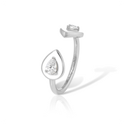 Lemonade Double Piorra Ring in White Gold