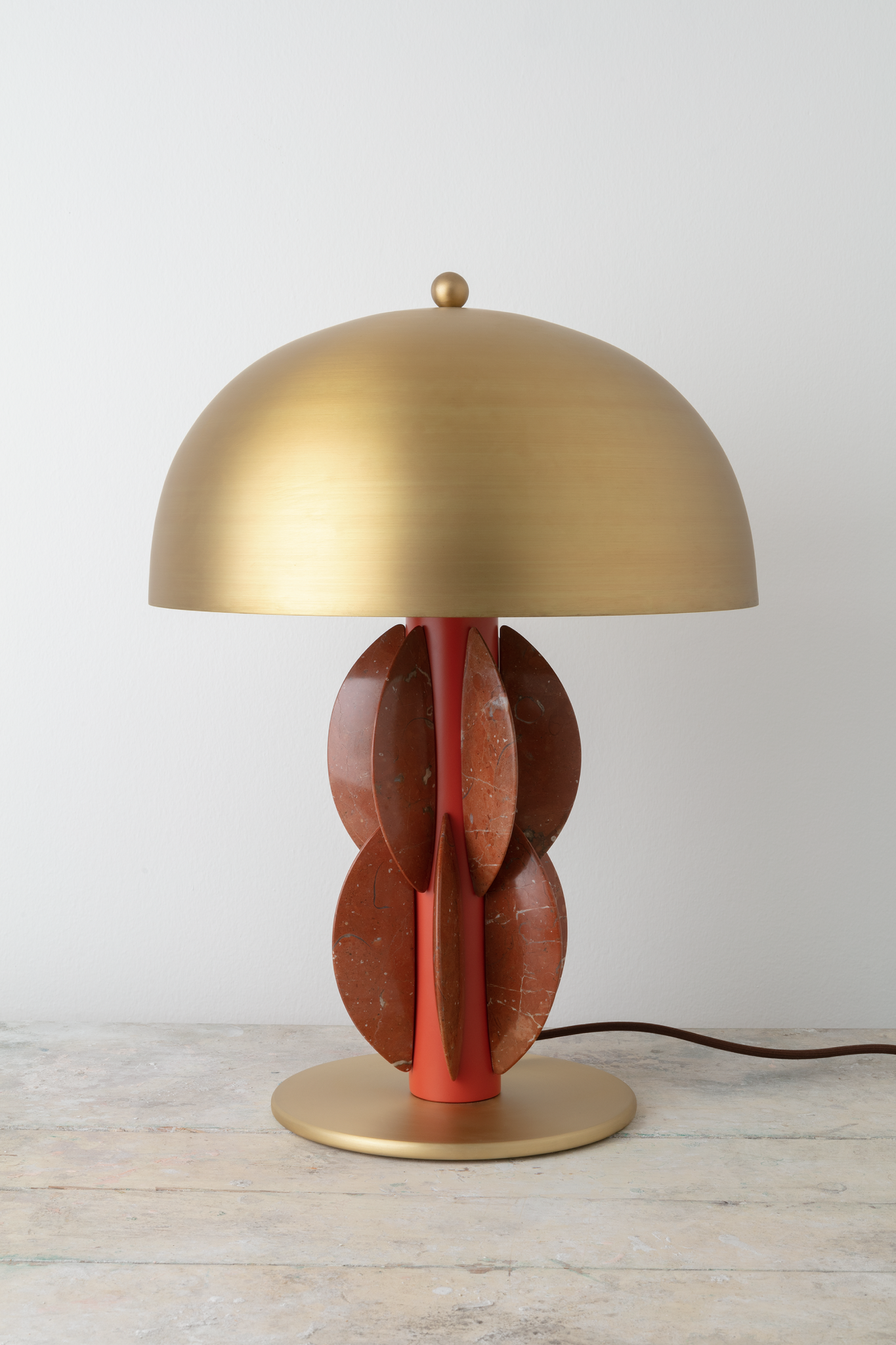 Monarch table lamp with brass globe