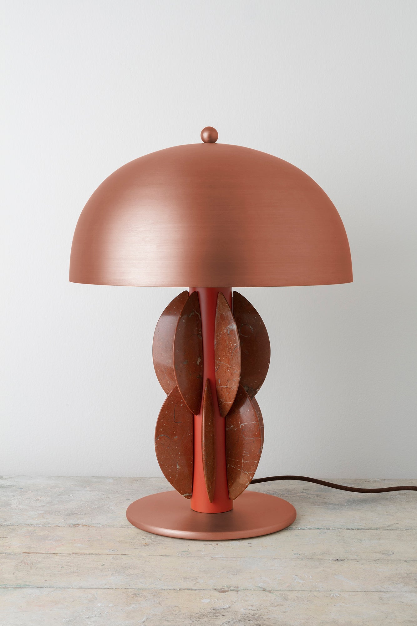 Monarch table lamp with brass globe