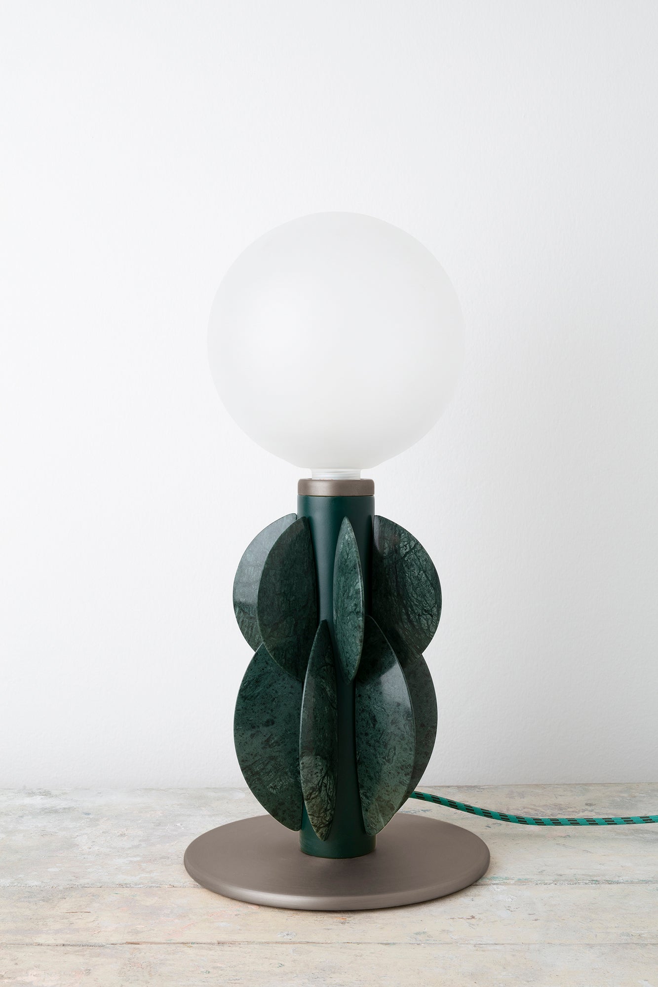 Monarch table lamp with glass globe